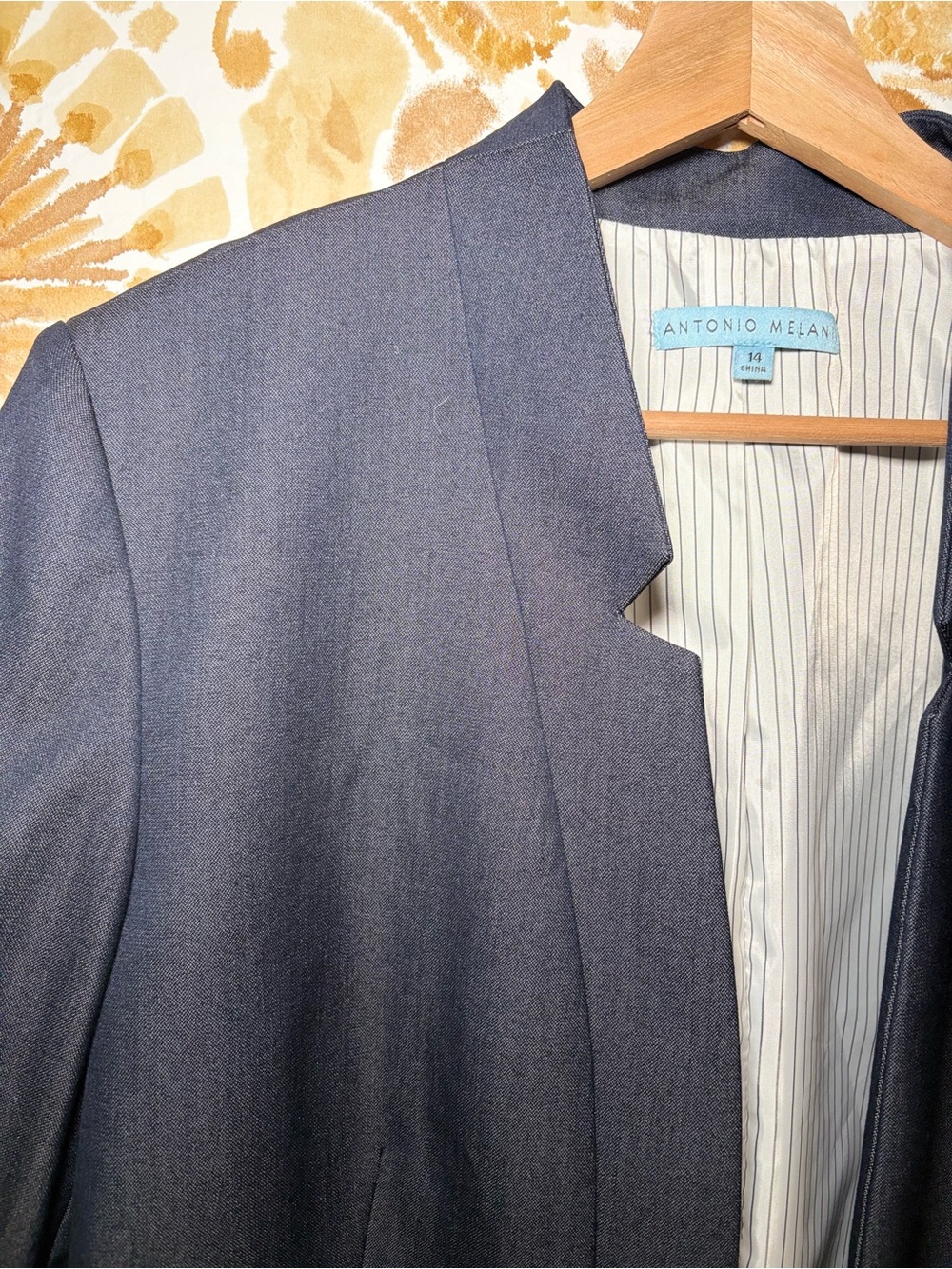 Antonio Melani Navy Open Front Blazer | Tailored Career Jacket | Business - Picture 7 of 10